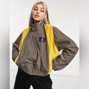 Jordan. Woven Full-Zip Flight Series Jacket. Brown & Golden Yellow. Size XS.